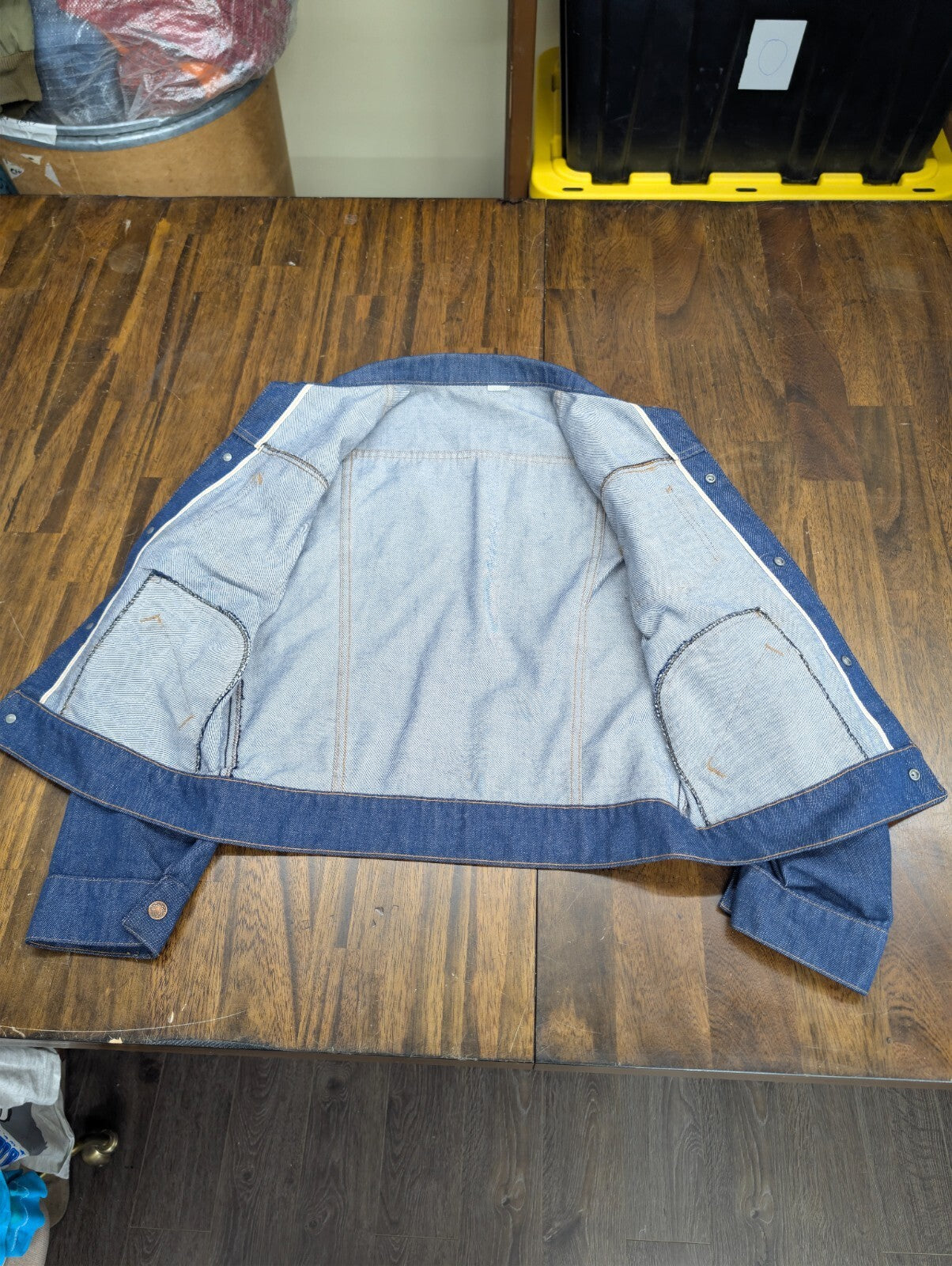 Super Denim Vintage Selvedge Jean Jacket Snap Front Blue S
