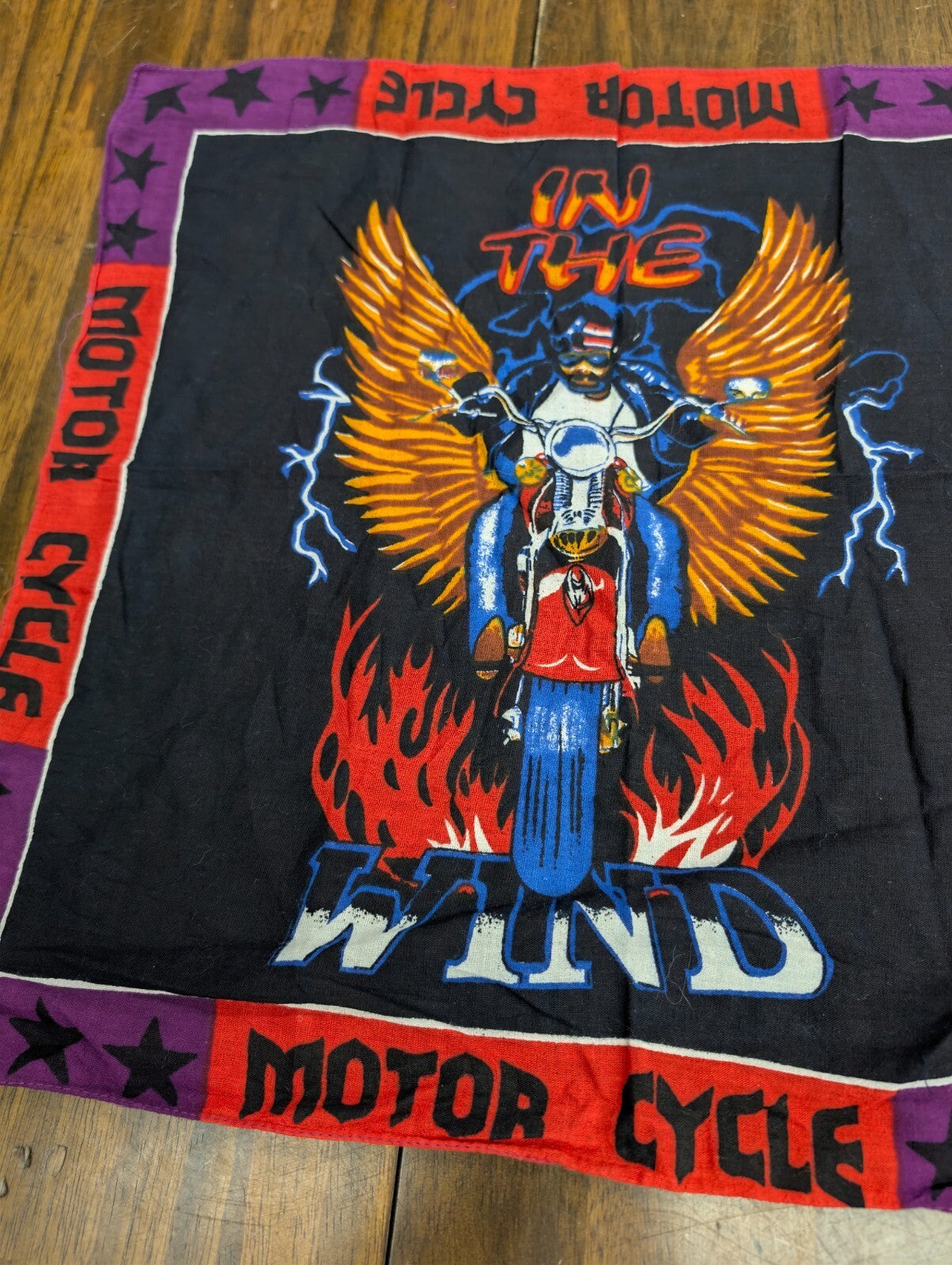 Motorcycle Bandana Biker Eagle Wings Flame Scarf 19x19.5