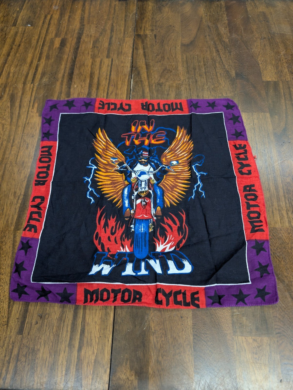 Motorcycle Bandana Biker Eagle Wings Flame Scarf 19x19.5