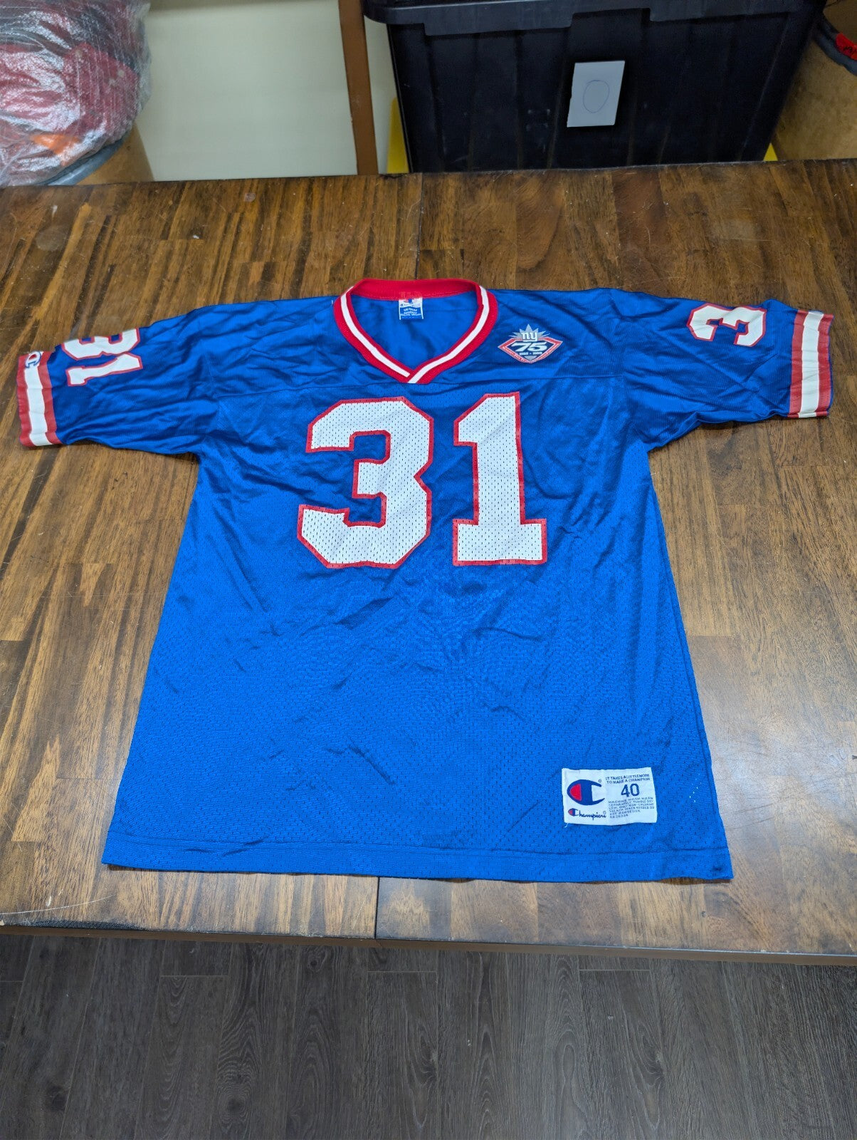 Jason Sehorn NY Giants Champion Football Jersey 40 M