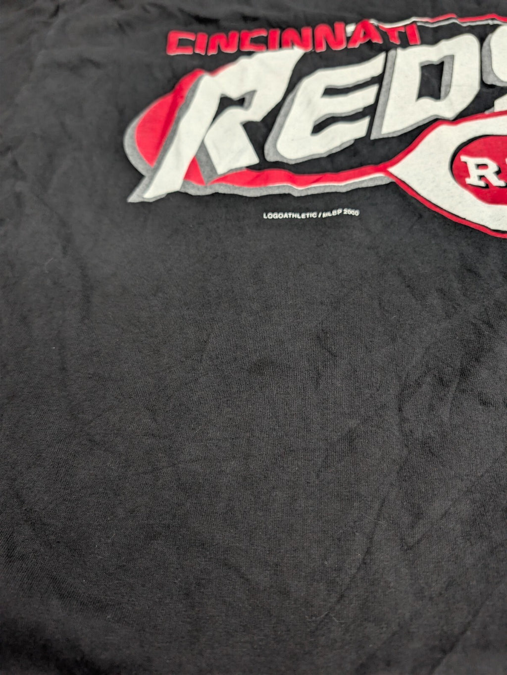 Cincinnati Reds Logo Athletic Shirt Vintage 2000 Black XL