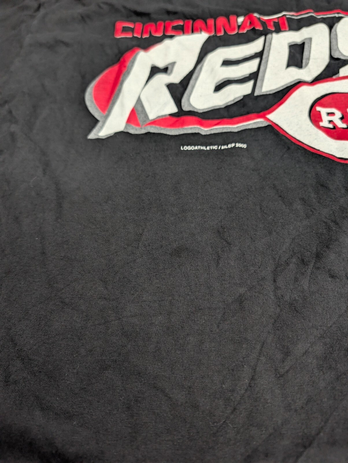 Cincinnati Reds Logo Athletic Shirt Vintage 2000 Black XL