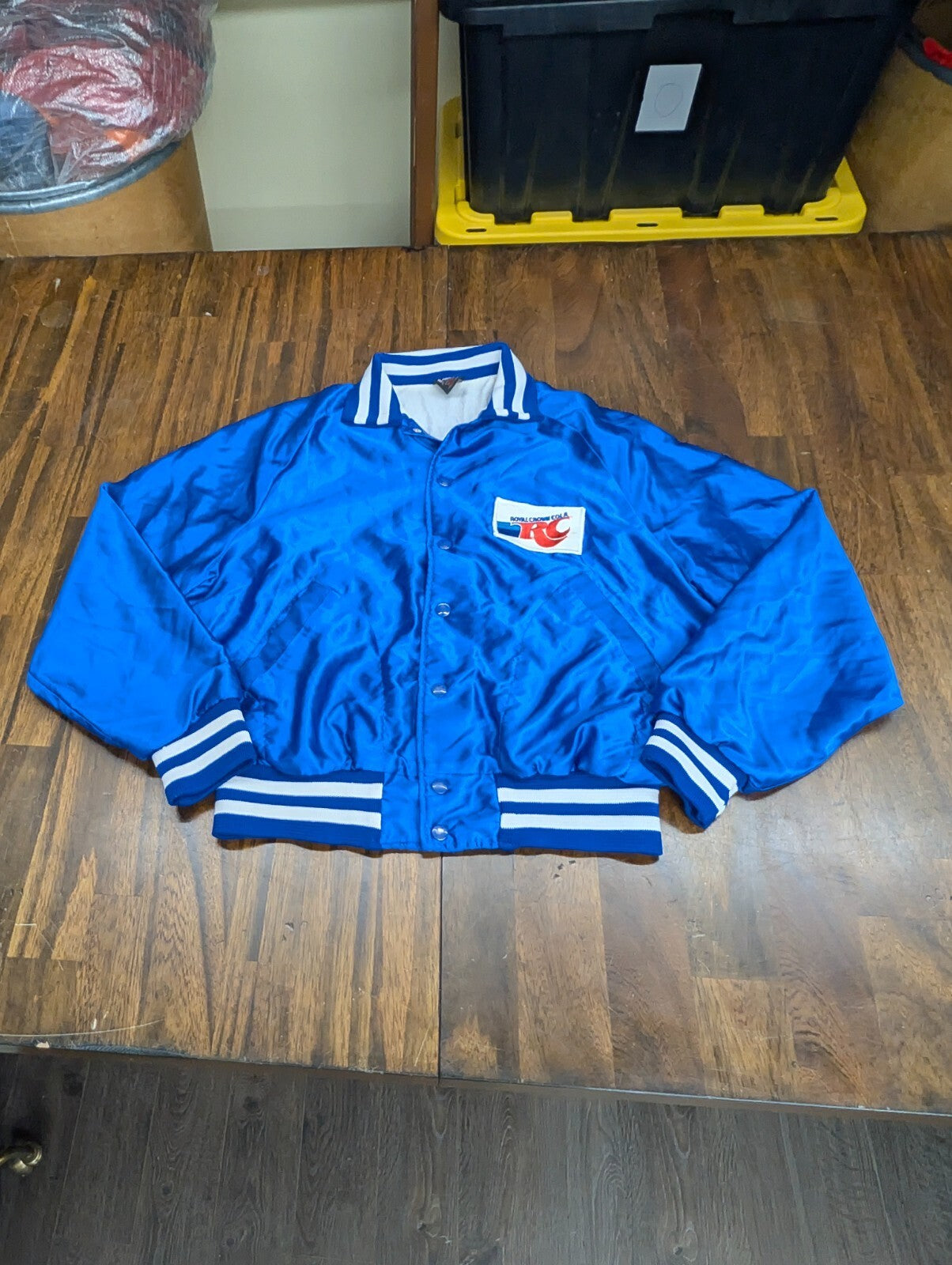 RC Cola Vintage Hilton Aristo Jac Satin Jacket Blue Medium