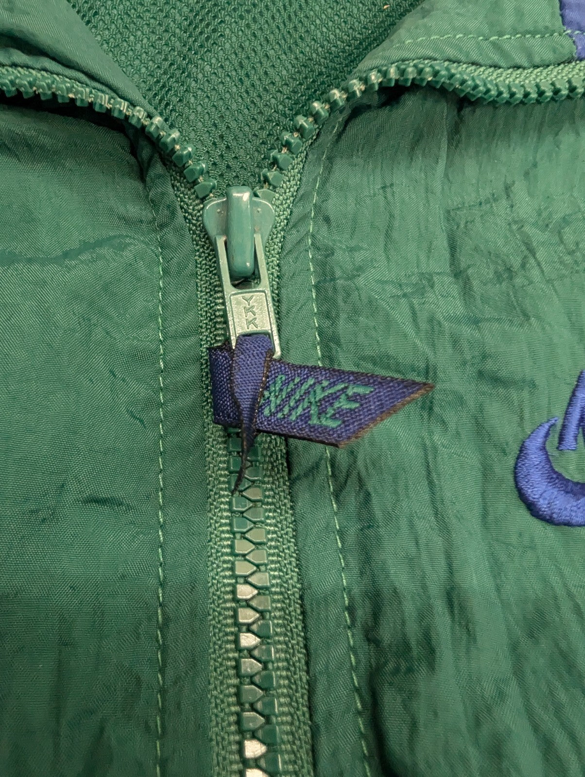 Nike Track Windbreaker Jacket L Vintage Teal Blue Colorblock