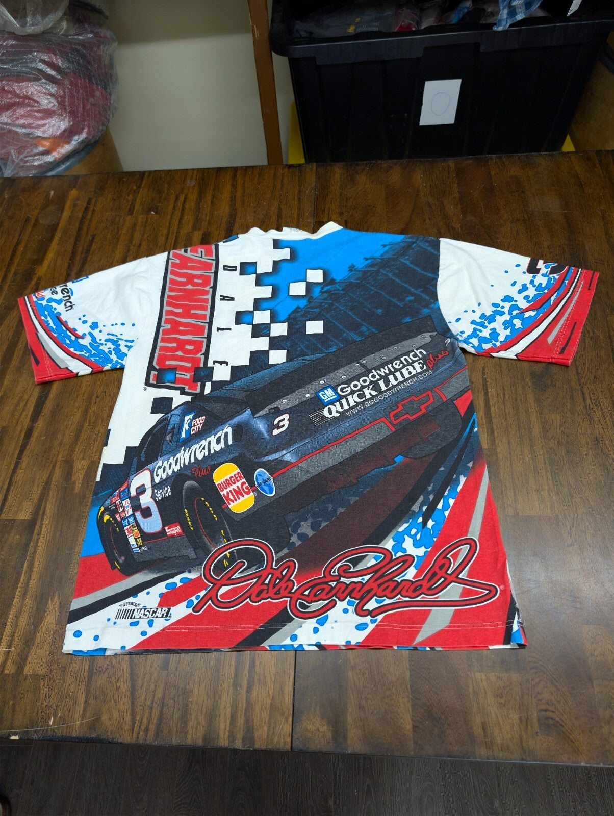Vintage Dale Earnhardt All Over Print T Shirt L Chase Nutmeg