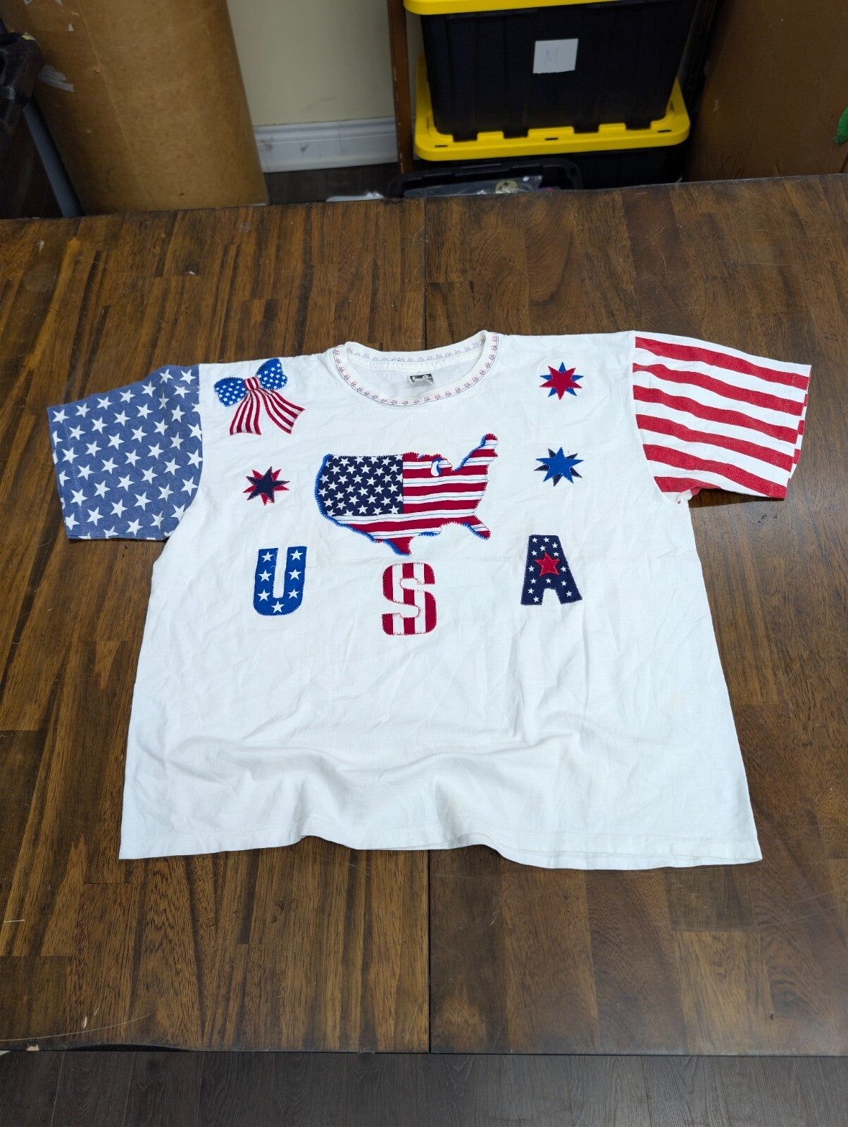 USA Flag Patch T-Shirt Womens Xl La T Sportswear Patriotic