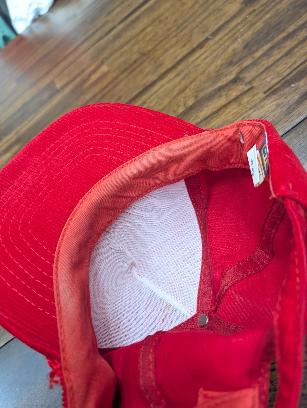 Trico Raining Champions Hat Vintage Corduroy Red Trucker Cap
