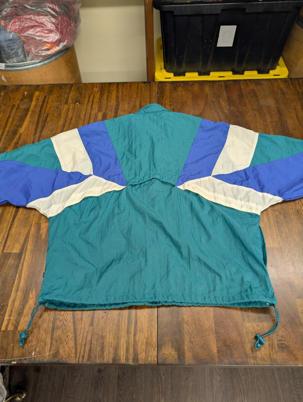 Nike Track Windbreaker Jacket L Vintage Teal Blue Colorblock