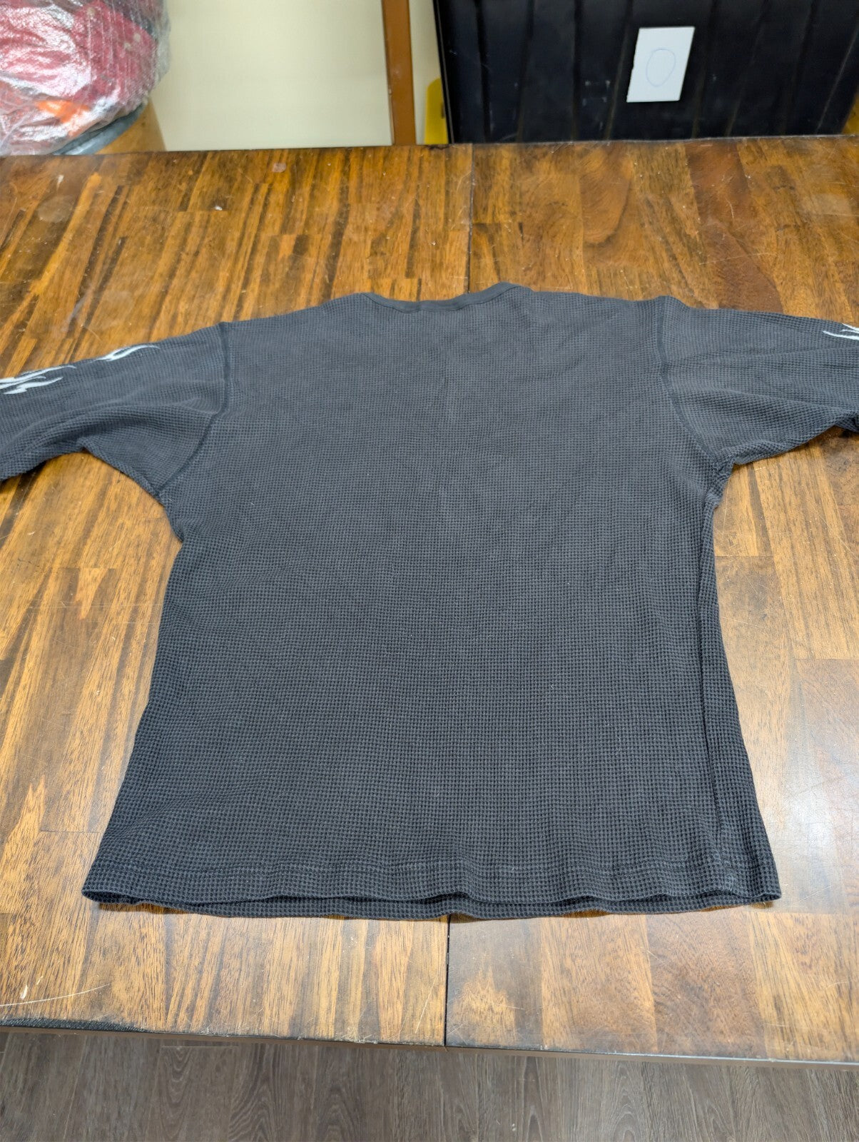 Vintage Y2K MT:2 Flame Print Waffle Knit Thermal Shirt XL