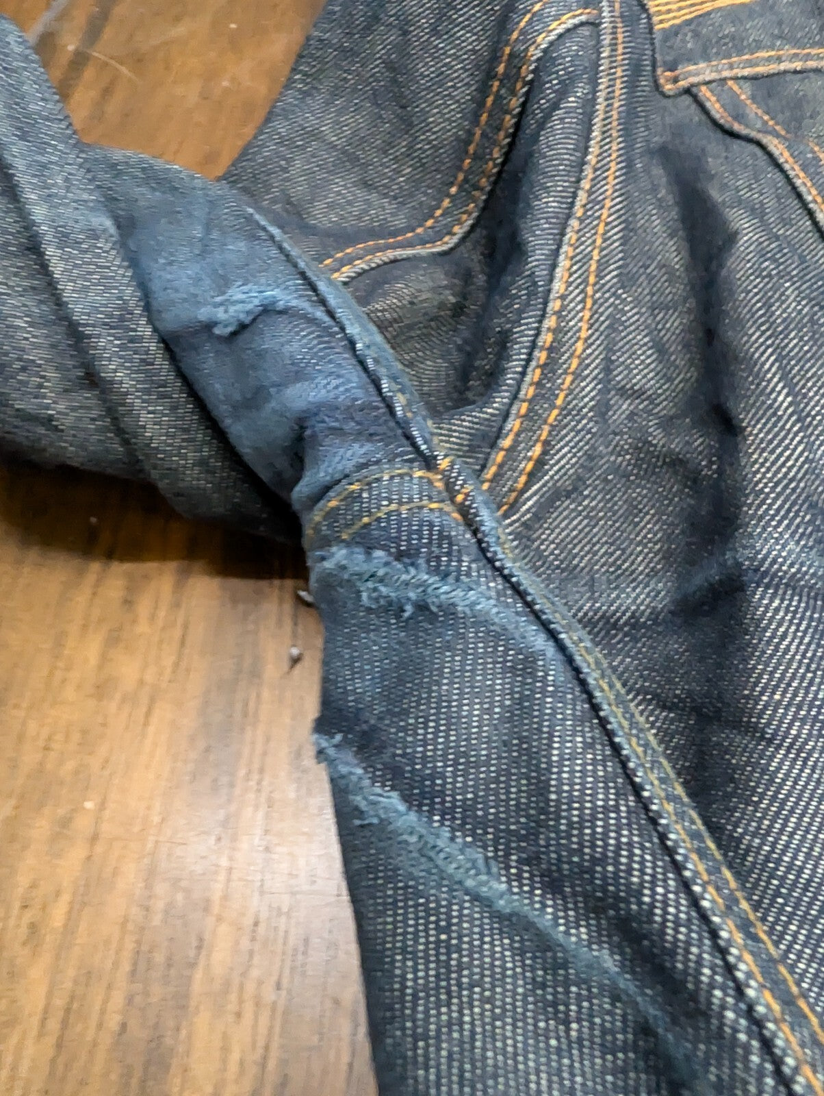 Nudie Jeans Conny Organic Dry Blue Denim Jacket Mens L Raw