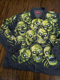 Supreme Skull Pile Denim Work Jacket Liquid Blue Green XL