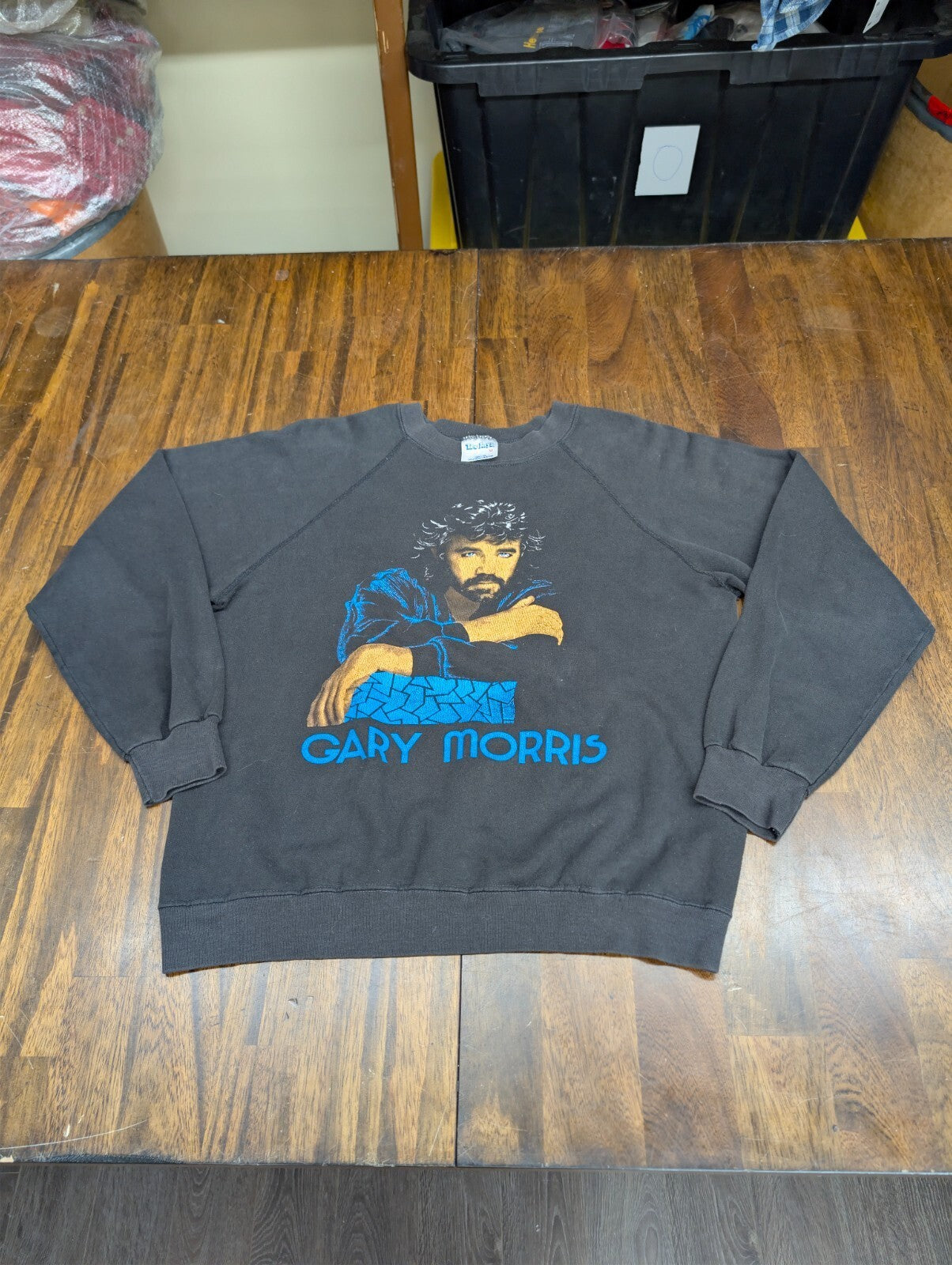Gary Morris Teejays Vintage Sweatshirt M Black Country USA