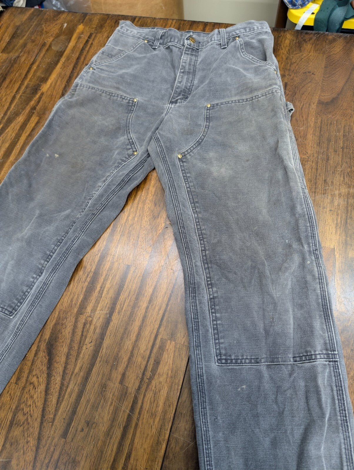 Carhartt Gravel Grey Duck Canvas Double Knee Pants 32 x 31