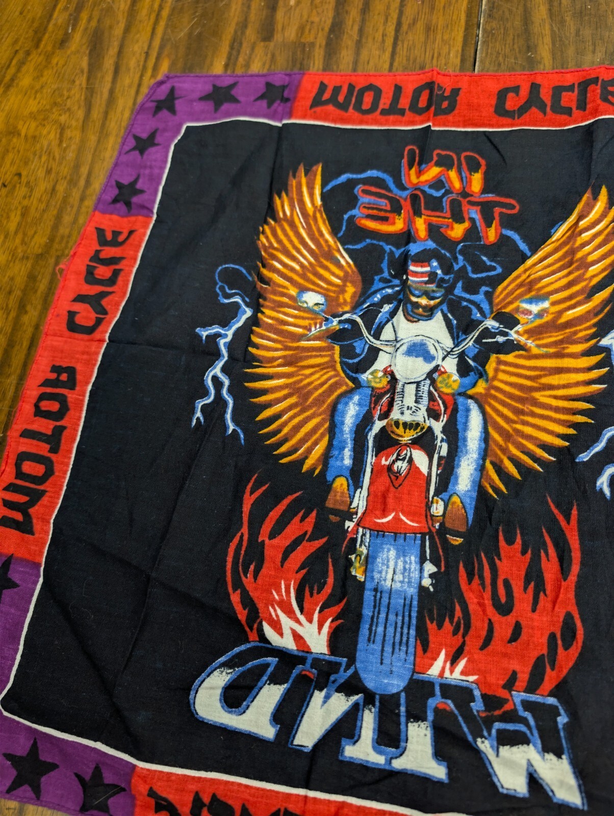 Motorcycle Bandana Biker Eagle Wings Flame Scarf 19x19.5