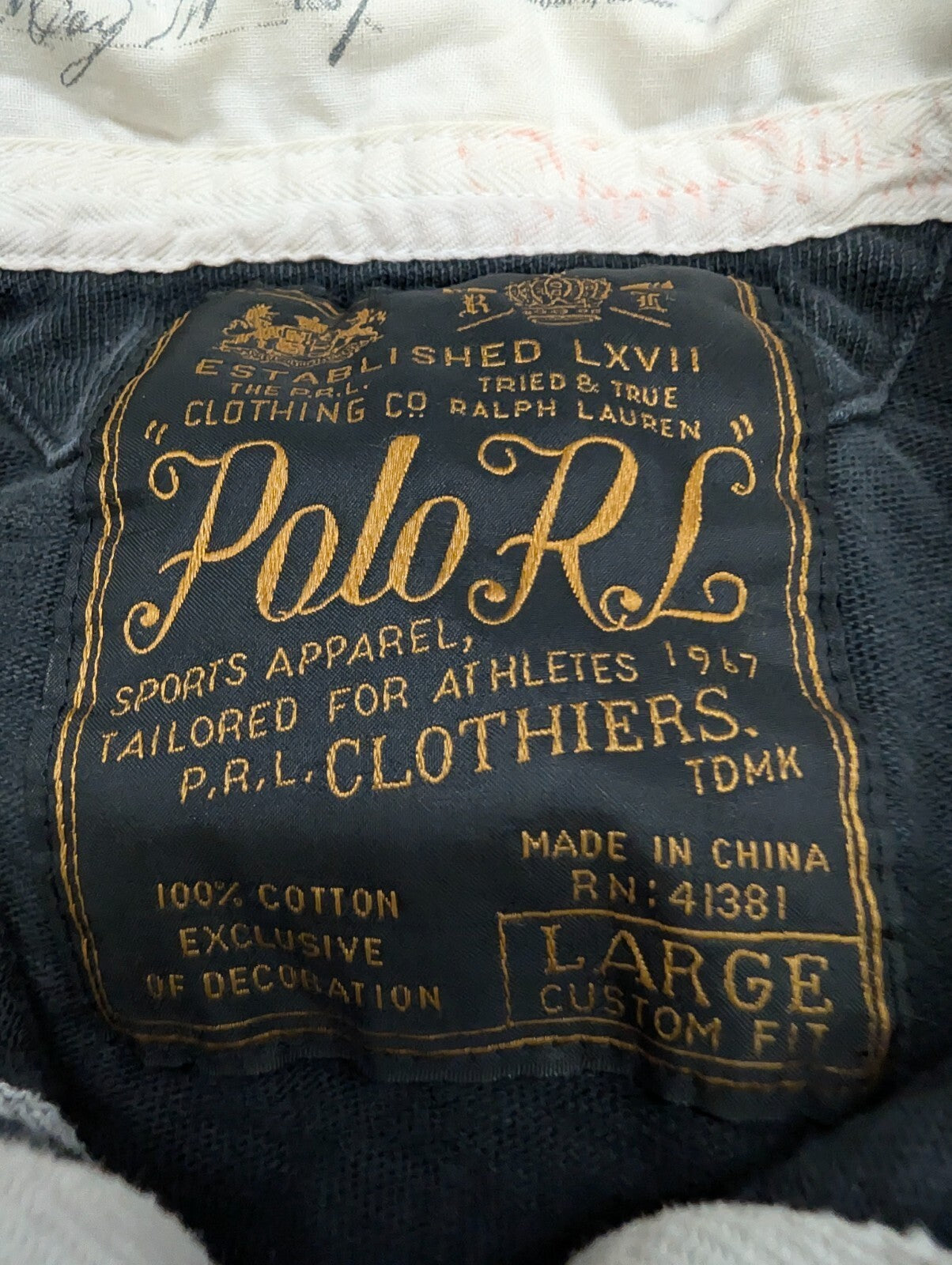 Polo Ralph Lauren Rugby Shirt Large Short Sleeve Patch Black