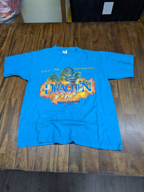 Drachen Fire Busch Gardens Seaports T Shirt Vintage 90s L