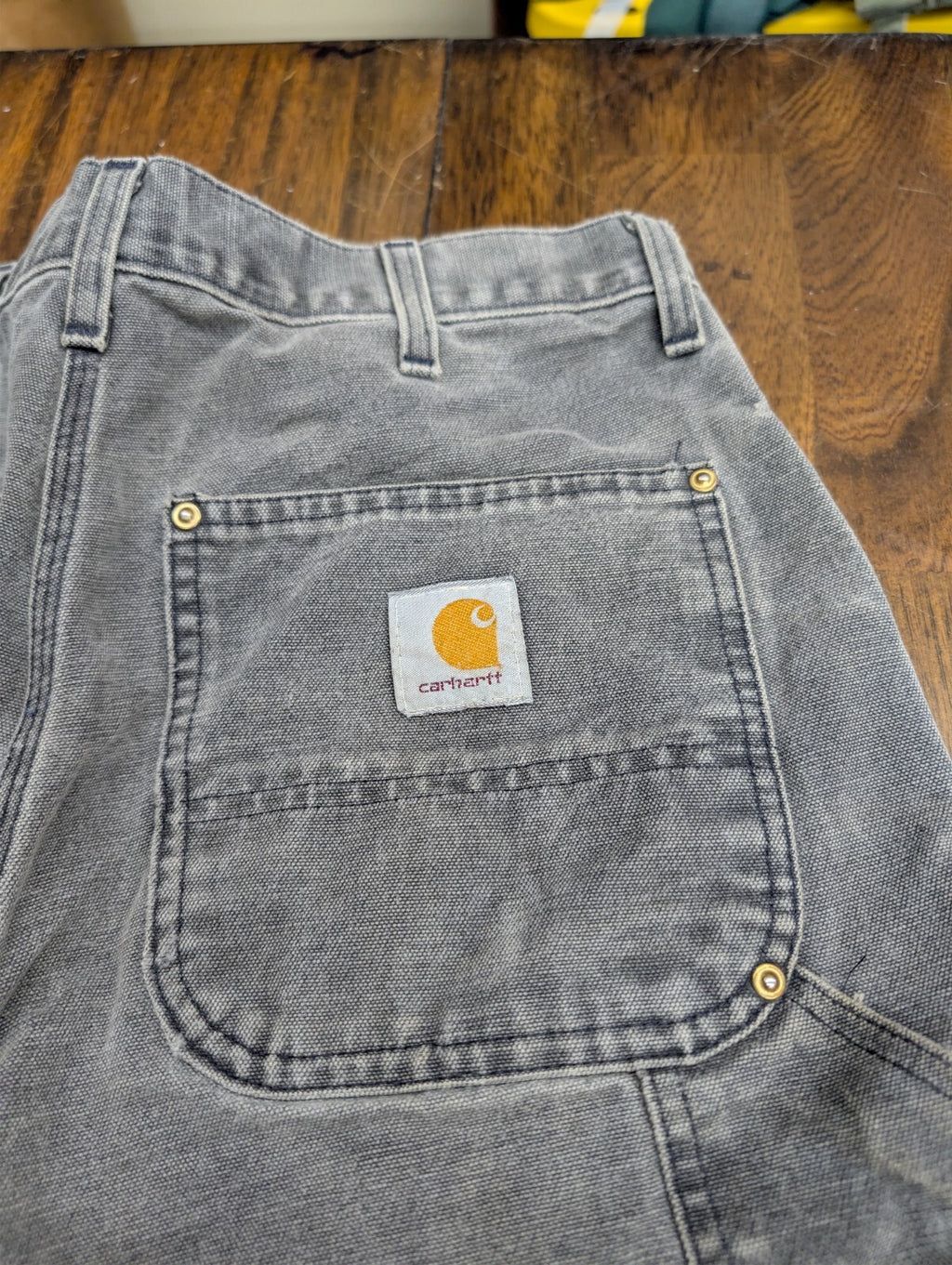 Carhartt Gravel Grey Duck Canvas Double Knee Pants 32 x 31