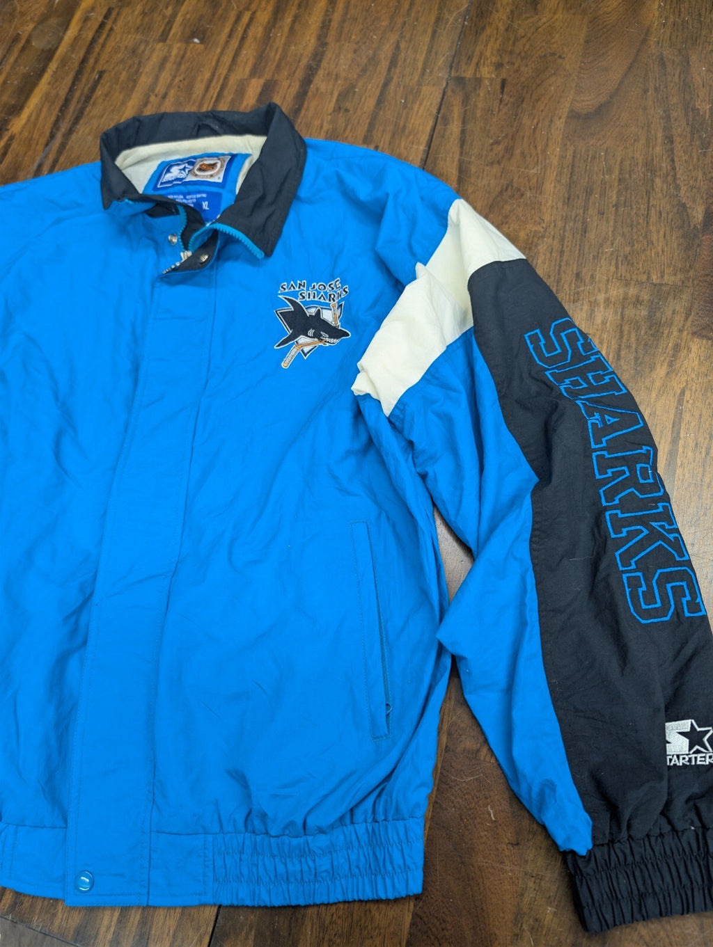 San Jose Sharks Starter Jacket XL Vintage NHL Nylon Pullover