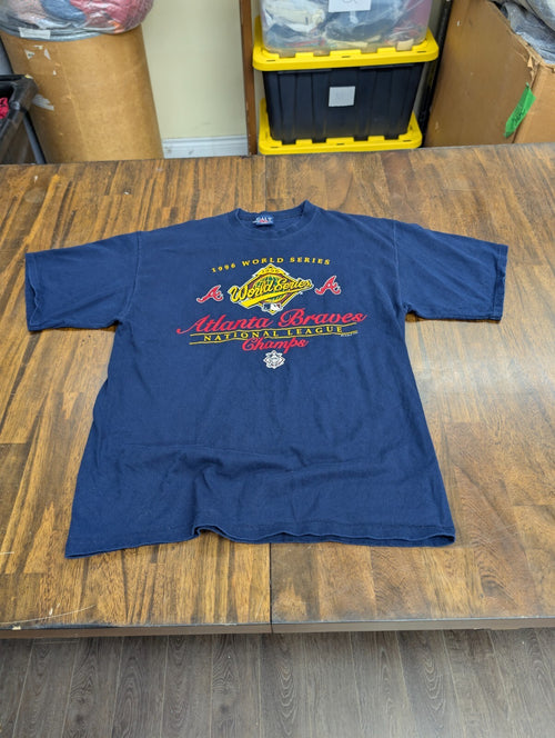 Atlanta Braves 1996 World Series T Shirt Vintage Galt Sand L