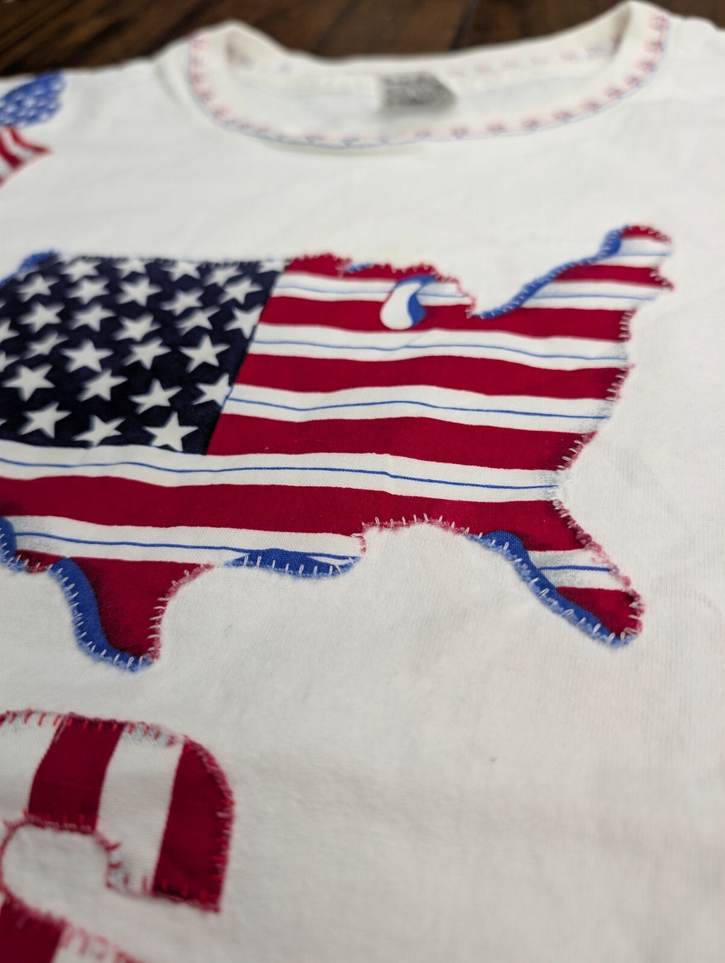 USA Flag Patch T-Shirt Womens Xl La T Sportswear Patriotic
