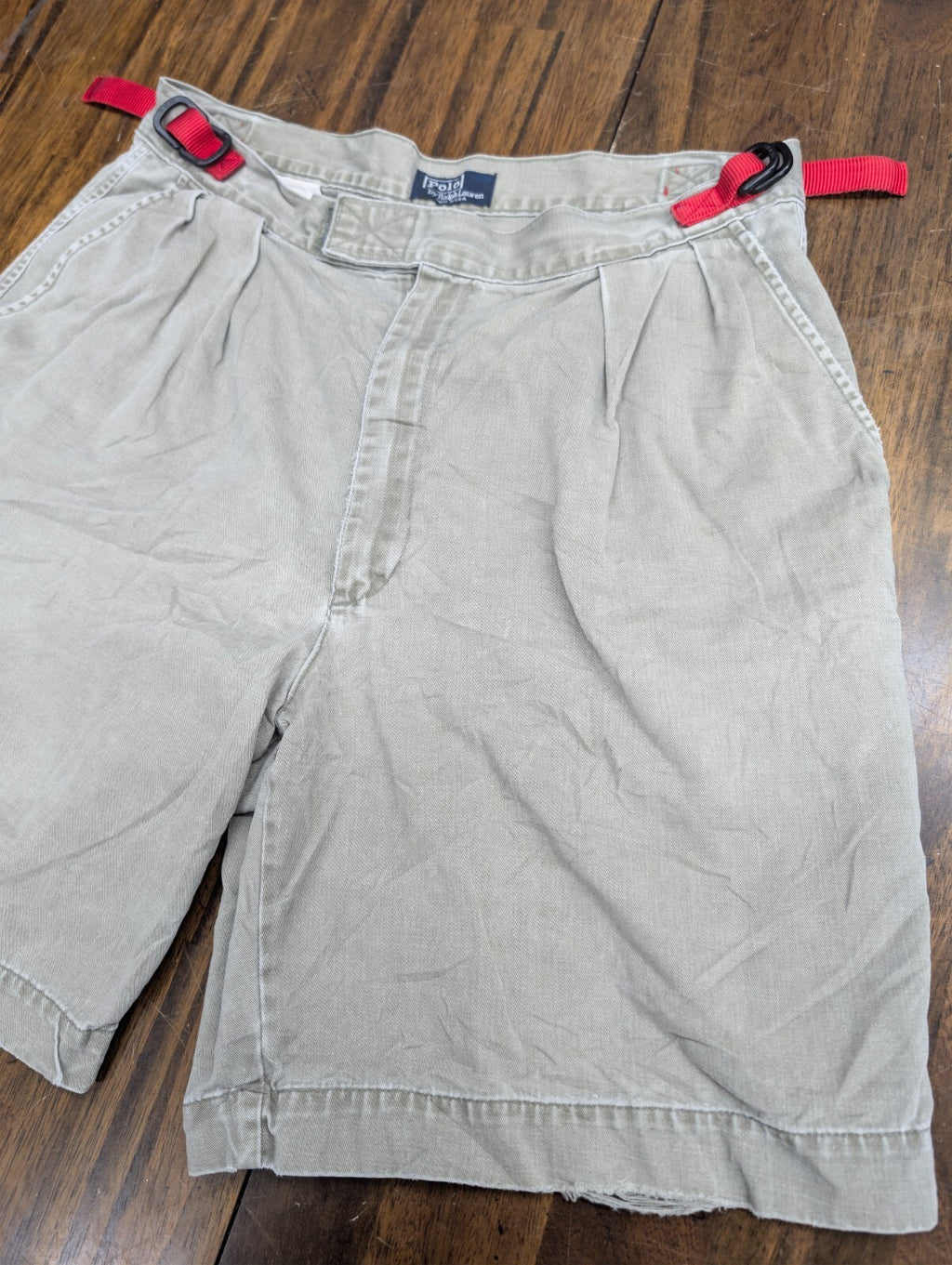 Polo Ralph Lauren Vintage USA Chino Shorts 34 Beige Straps