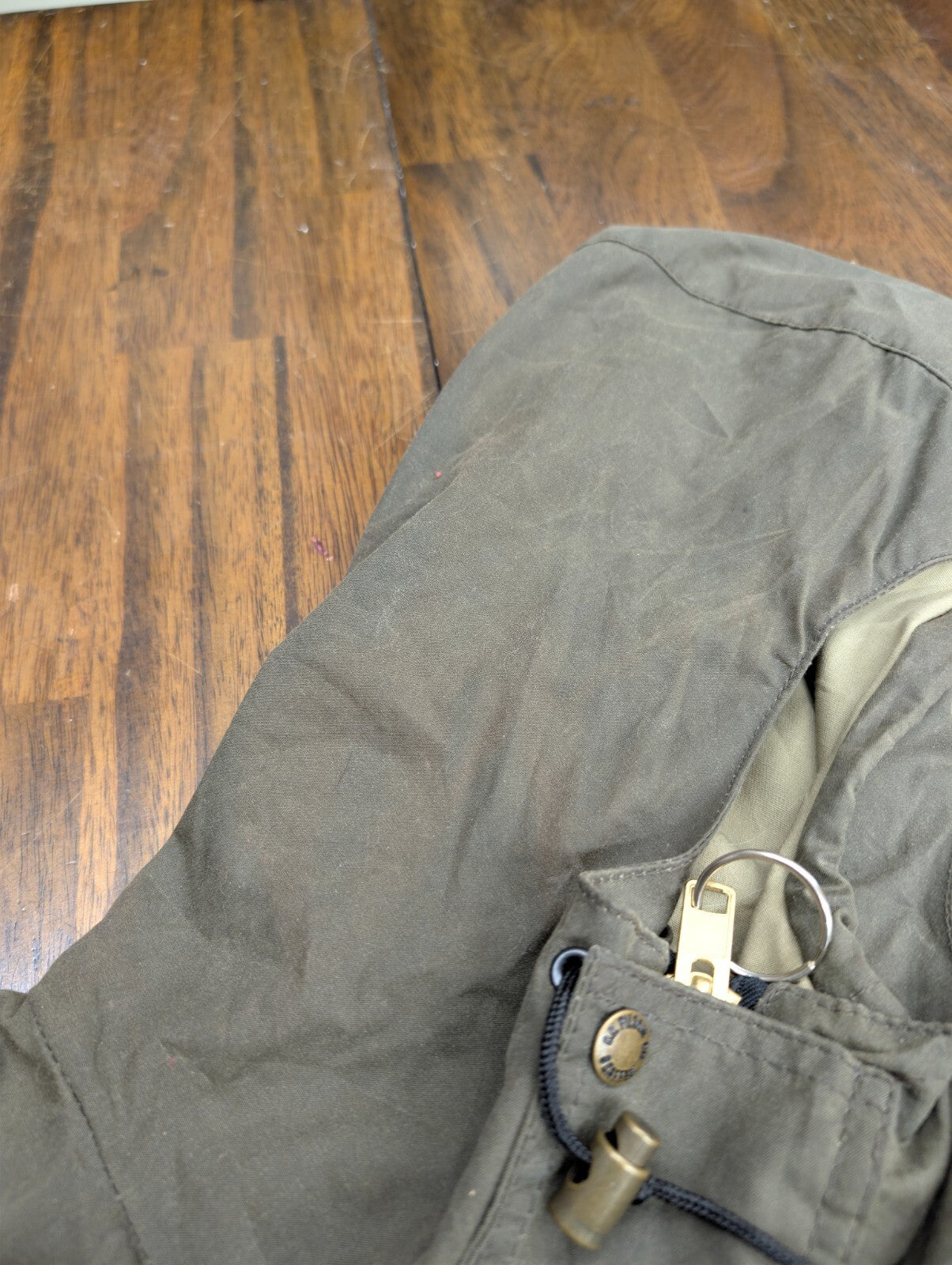 Filson Waxed Canvas Field Parka Jacket Hooded Large Olive