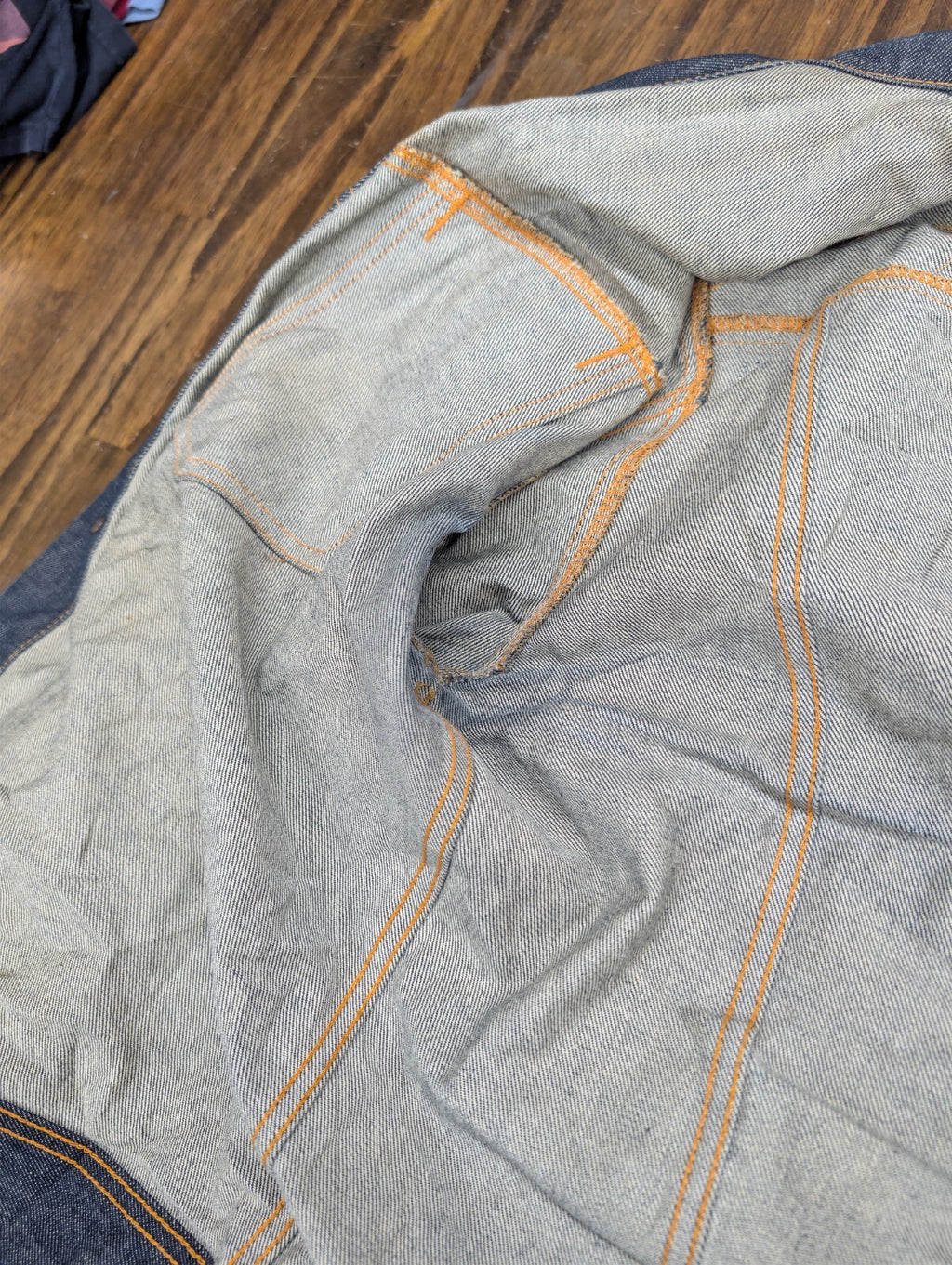 Nudie Jeans Conny Organic Dry Blue Denim Jacket Mens L Raw