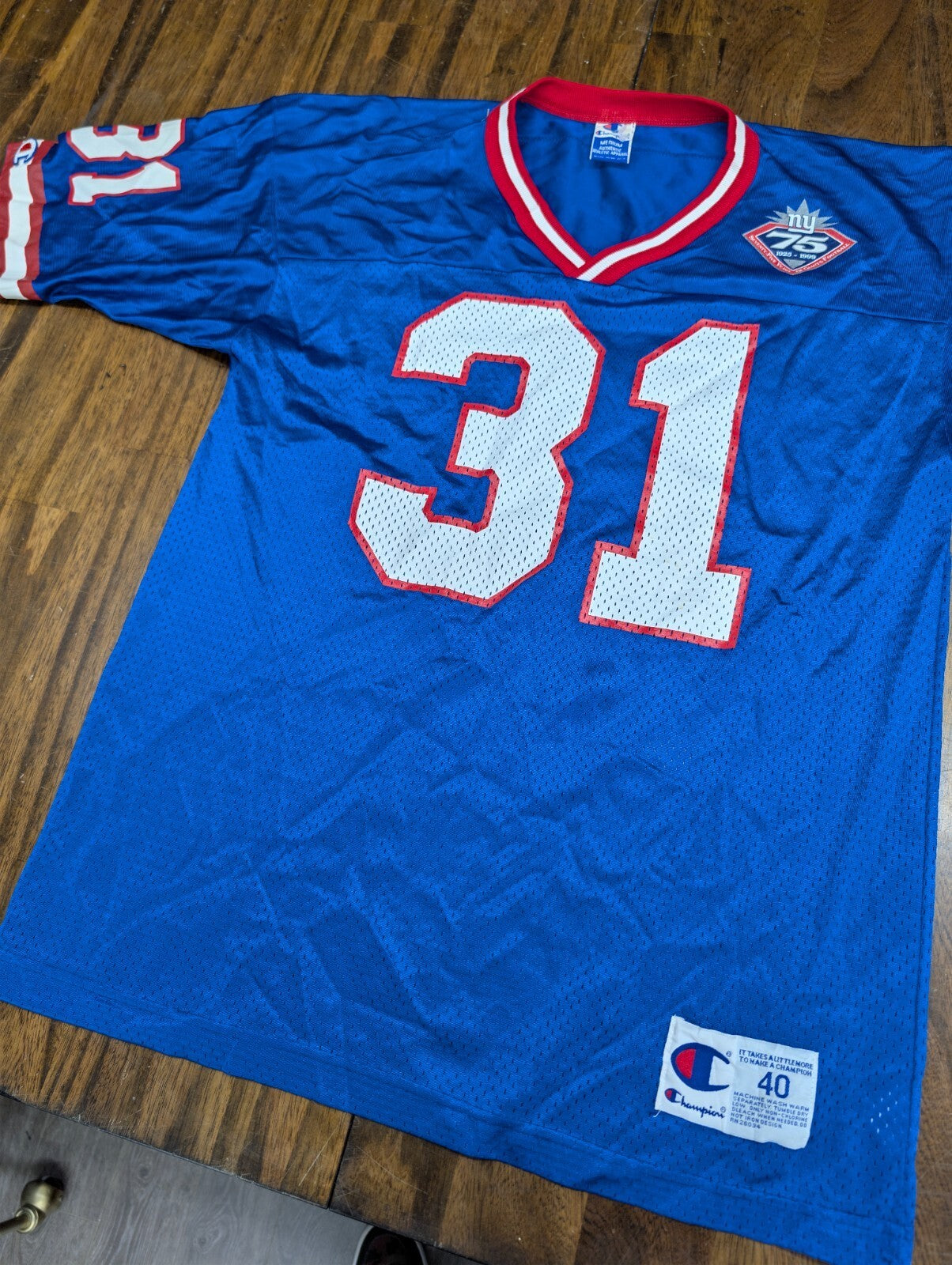 Jason Sehorn NY Giants Champion Football Jersey 40 M