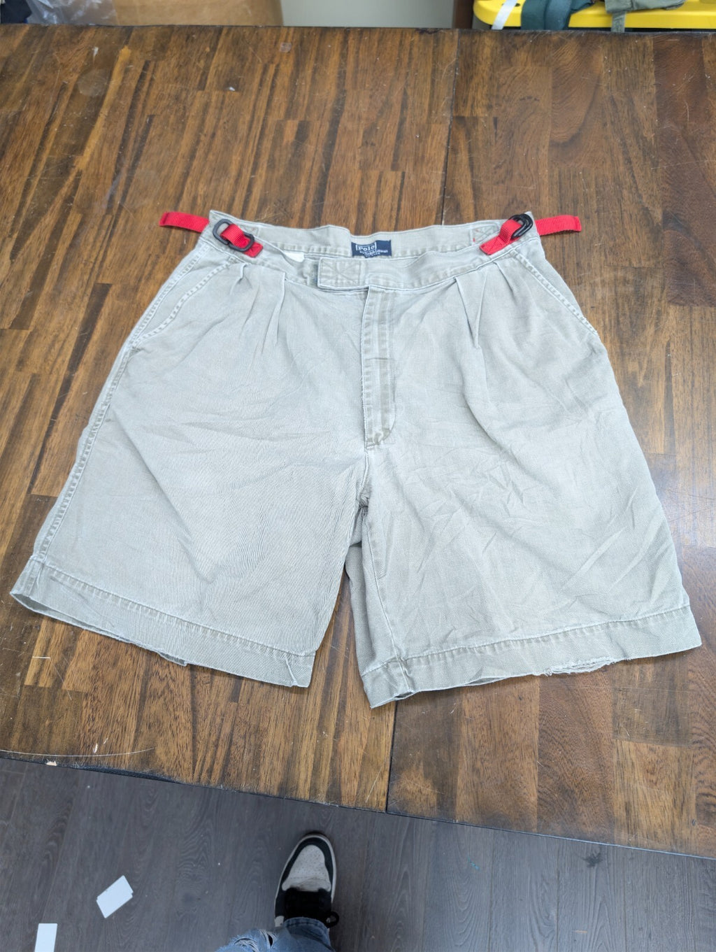 Polo Ralph Lauren Vintage USA Chino Shorts 34 Beige Straps