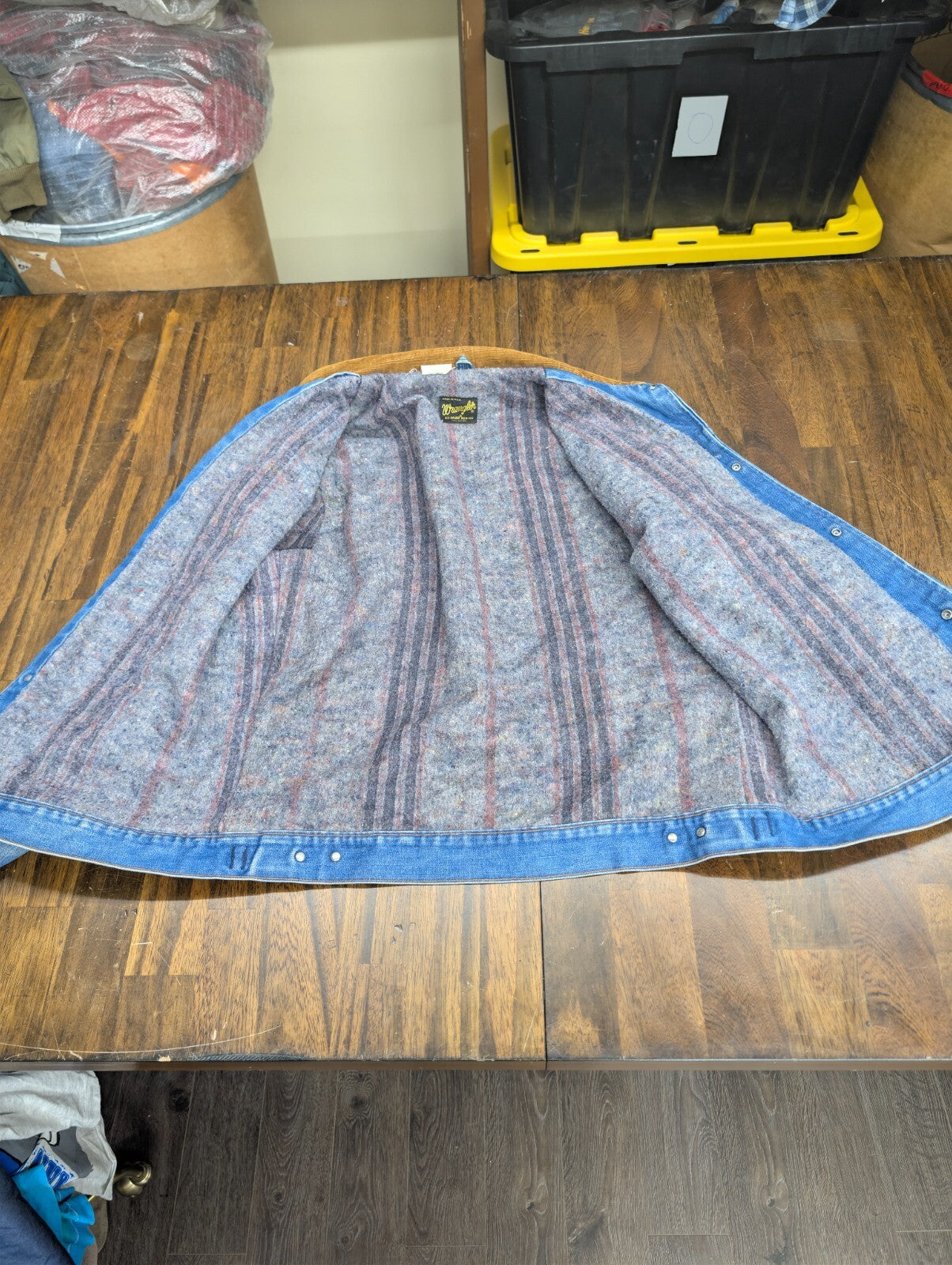 Wrangler No Fault Blanket Lined Denim Jacket USA Made Large
