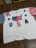 USA Flag Patch T-Shirt Womens Xl La T Sportswear Patriotic