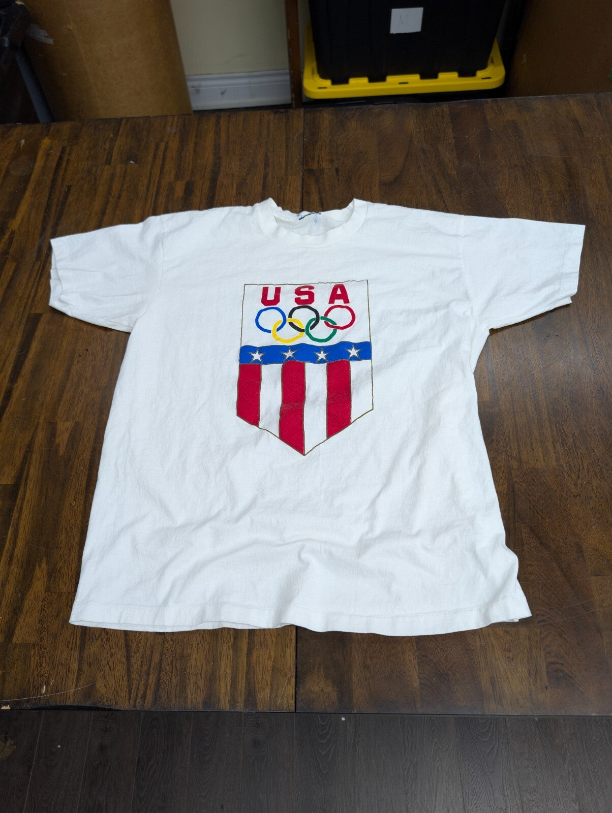 USA Olympics Vintage T Shirt Crest Rings Mens Size Medium