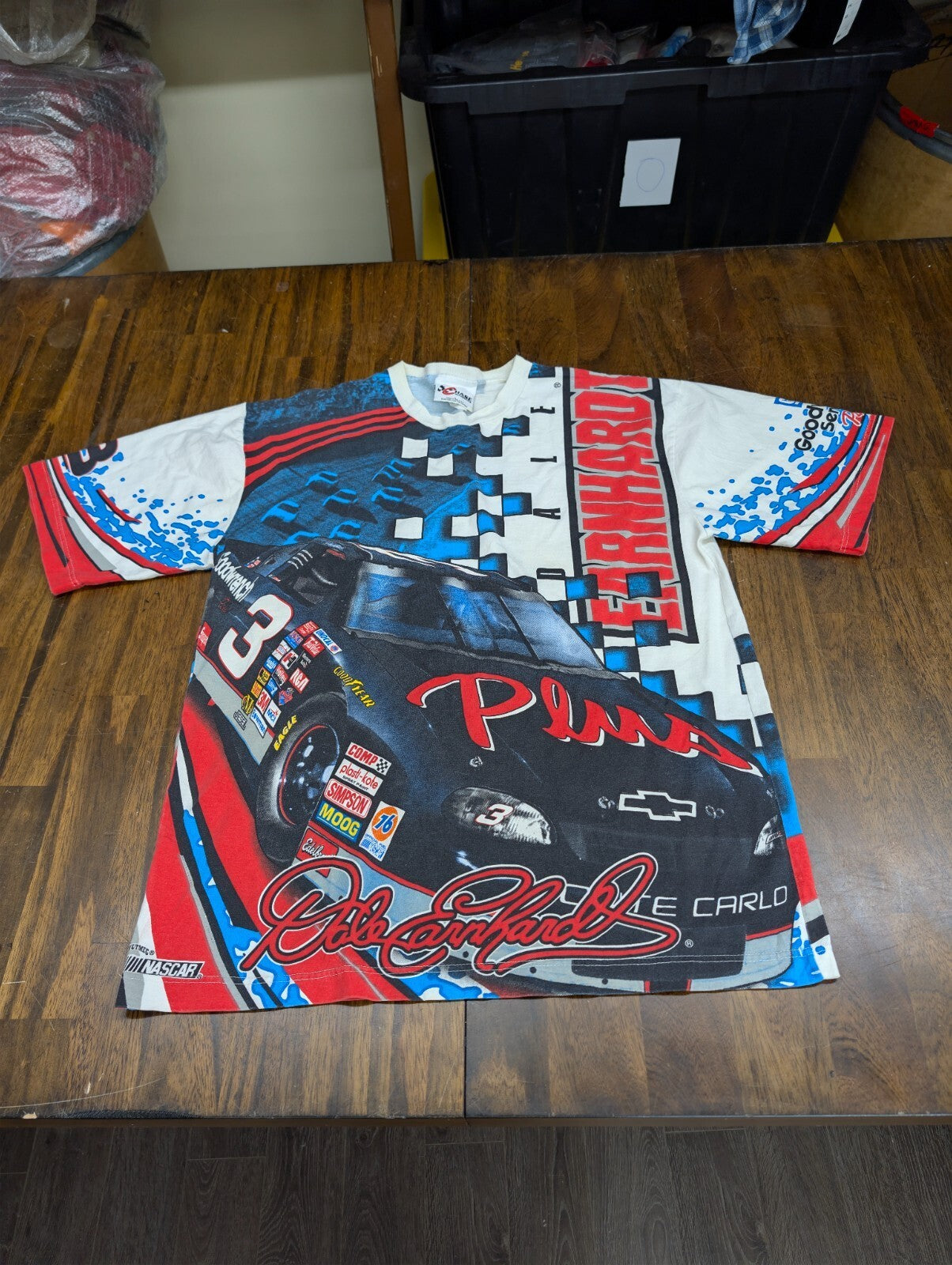 Vintage Dale Earnhardt All Over Print T Shirt L Chase Nutmeg