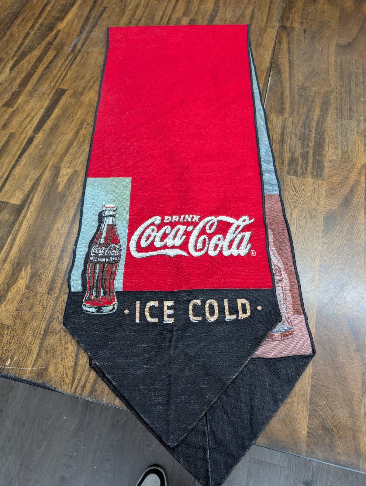 Coca-Cola Table Runner Tapestry Woven Drink Ice Cold Red
