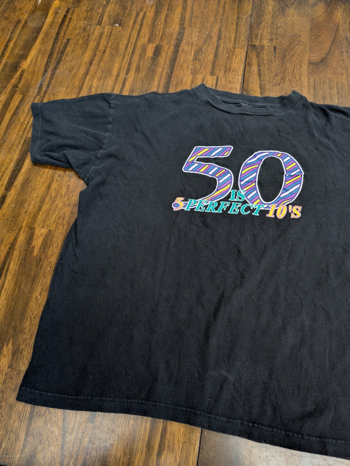 50 Is 5 Perfect 10s T Shirt 90s 50th Birthday Party Size XL