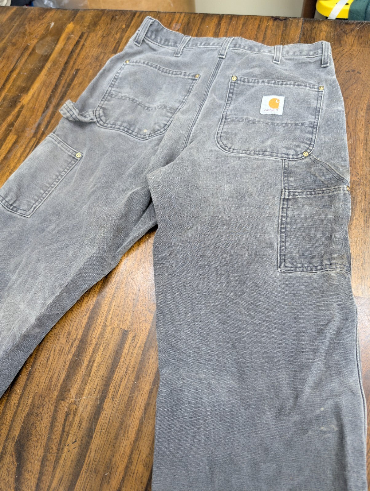 Carhartt Gravel Grey Duck Canvas Double Knee Pants 32 x 31