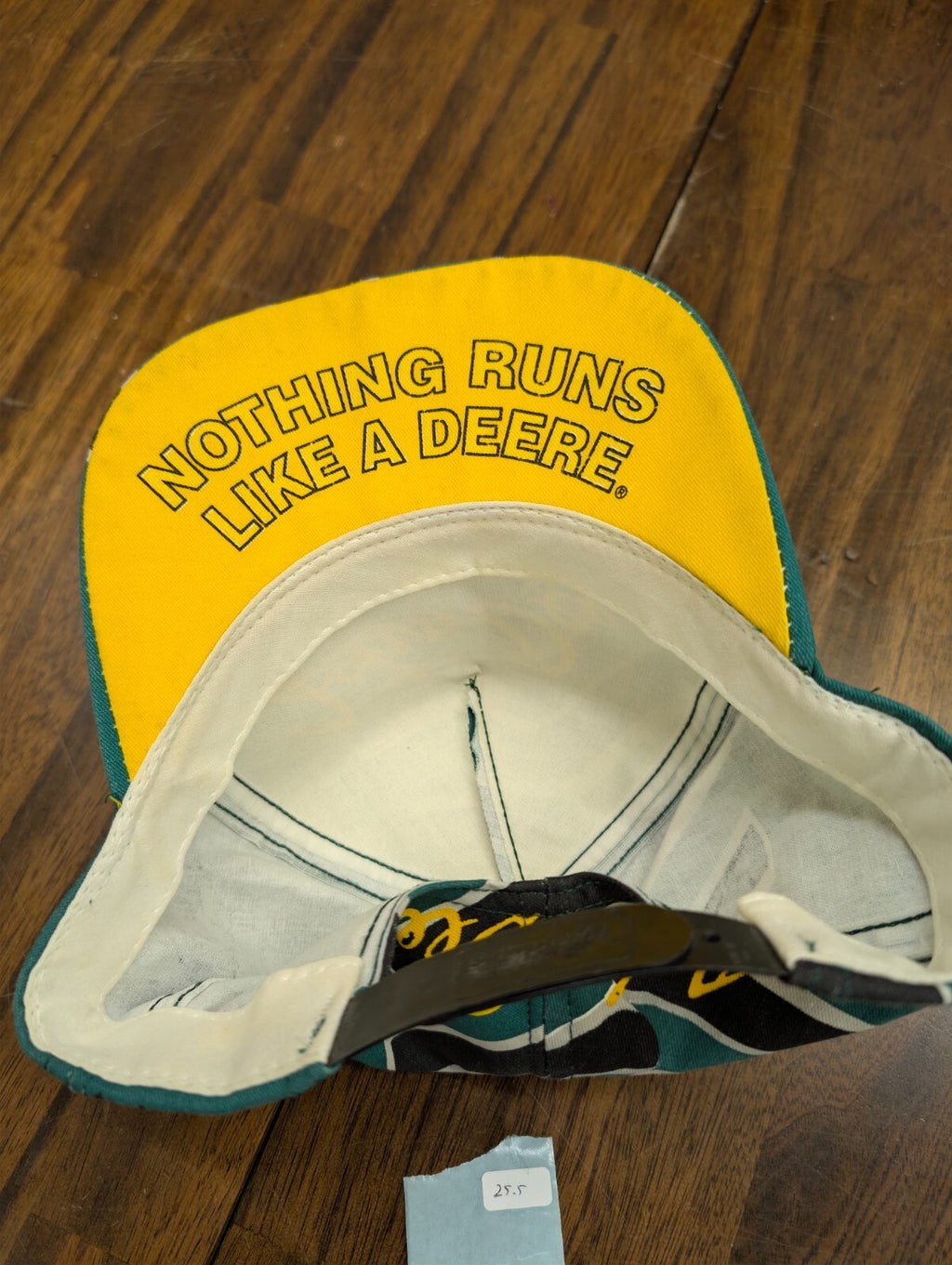 John Deere Swingster Snapback Hat AOP USA Made Yellow Brim