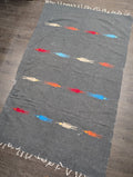 Vintage Zapotec Style Yei Rug Mexican Wool Blanket 75x47