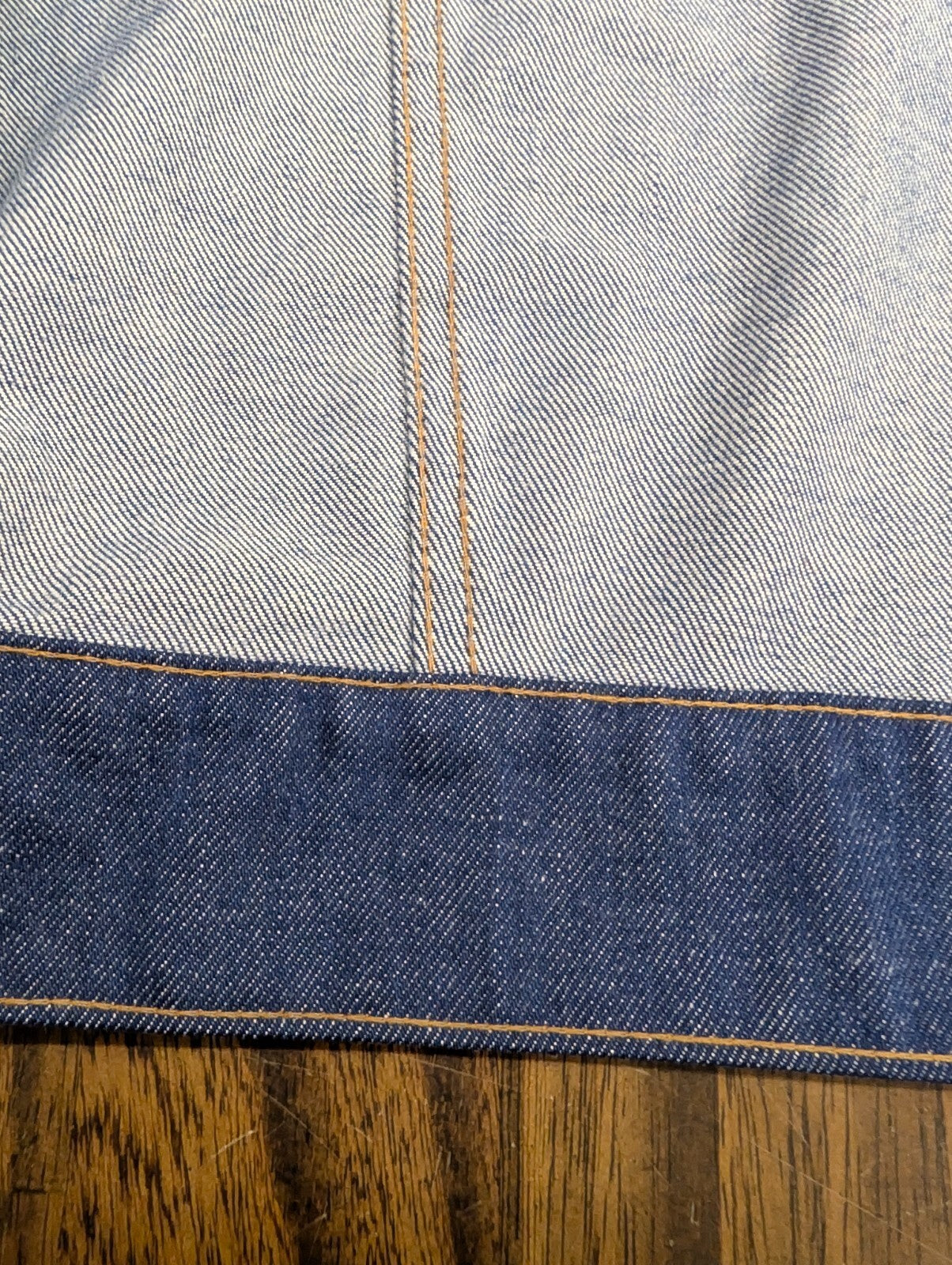 Super Denim Vintage Selvedge Jean Jacket Snap Front Blue S