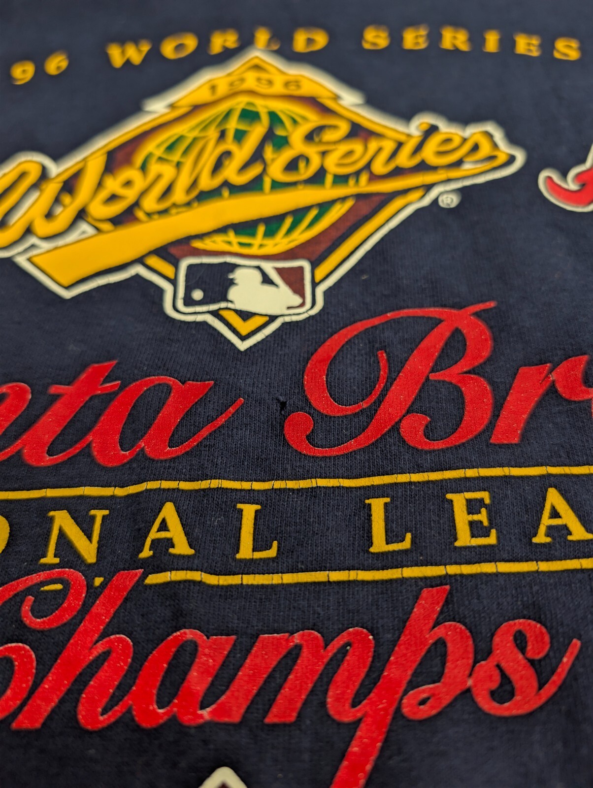 Atlanta Braves 1996 World Series T Shirt Vintage Galt Sand L