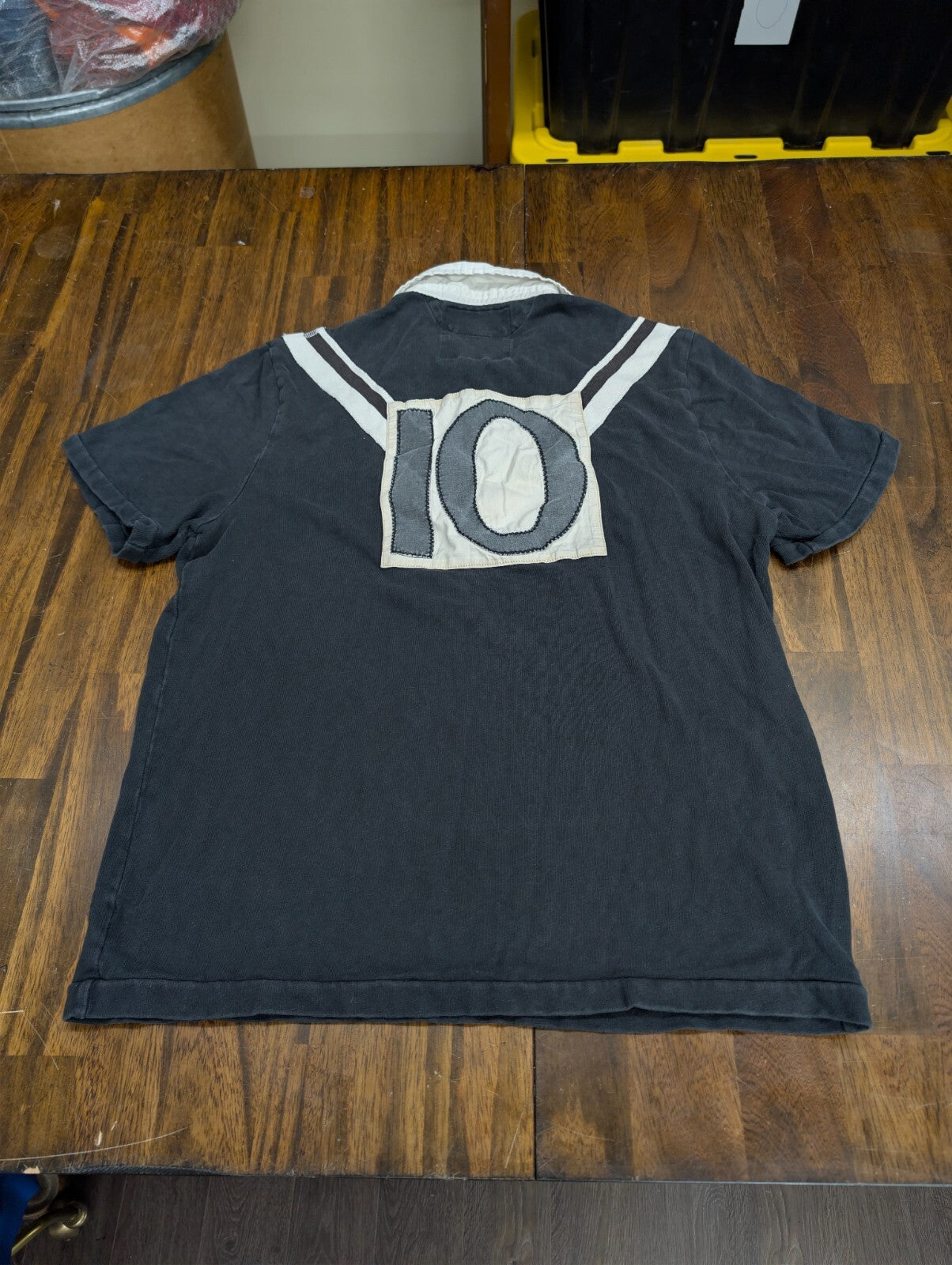 Polo Ralph Lauren Rugby Shirt Large Short Sleeve Patch Black