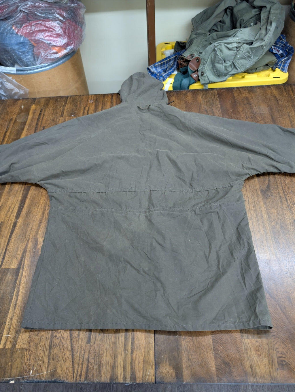 Filson Waxed Canvas Field Parka Jacket Hooded Large Olive