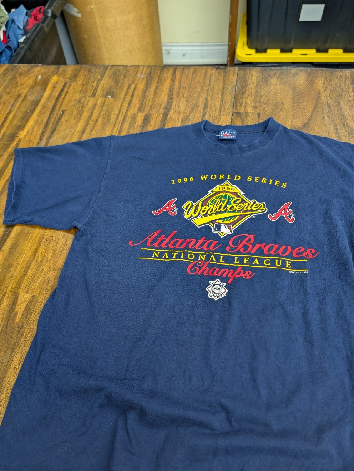 Atlanta Braves 1996 World Series T Shirt Vintage Galt Sand L