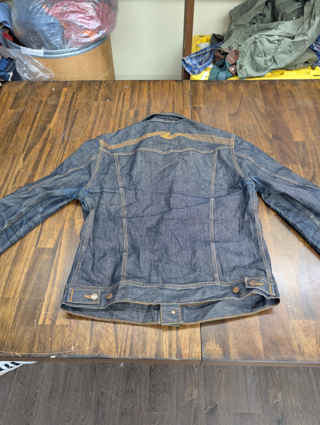 Nudie Jeans Conny Organic Dry Blue Denim Jacket Mens L Raw