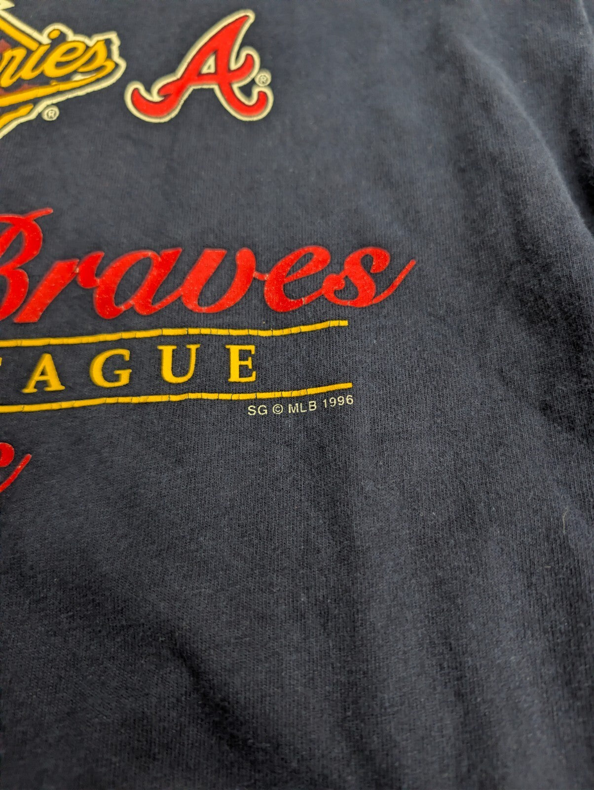Atlanta Braves 1996 World Series T Shirt Vintage Galt Sand L